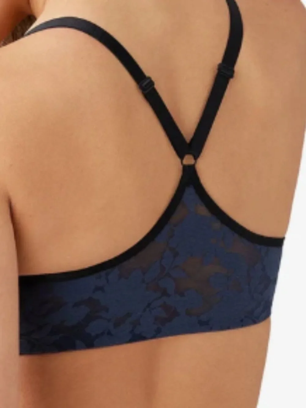Wacoal Front Close Push Up Bra Racerback Black Floral Stretch Lace 36D